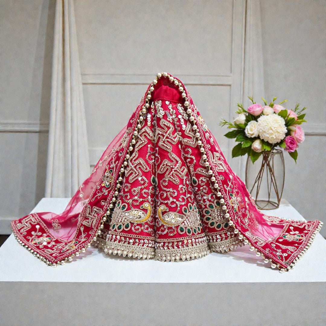 🌟 The Peacock Motif Bridal Style Can-Can Lehenga Choli SP-I07 Durga Set 🌟