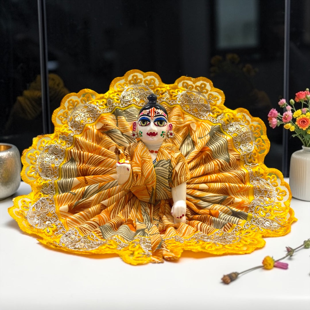 Designer Lace Frill Laddu Gopal Ji Summer Poshak SP-G09