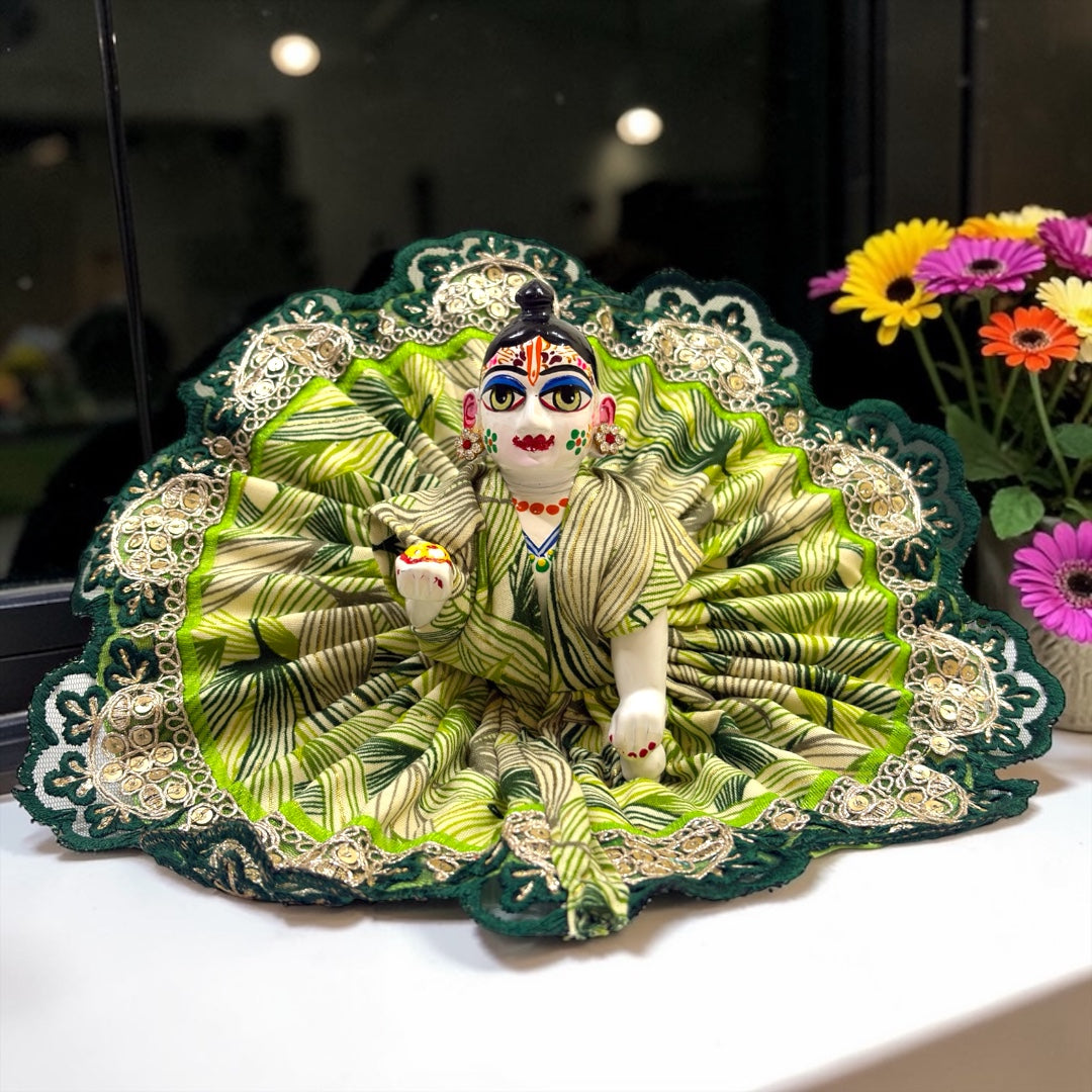 Designer Lace Frill Laddu Gopal Ji Summer Poshak SP-G09