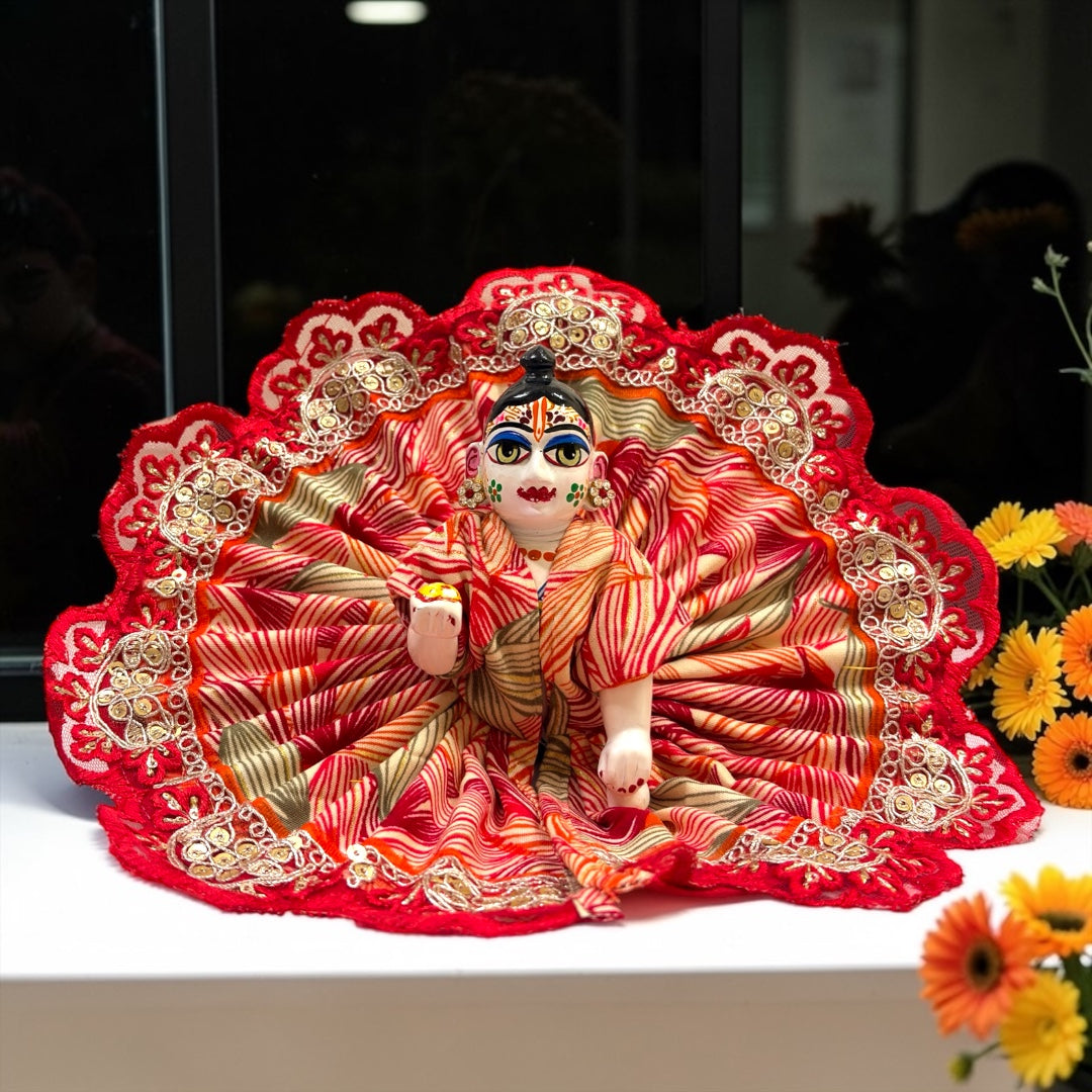 Designer Lace Frill Laddu Gopal Ji Summer Poshak SP-G09