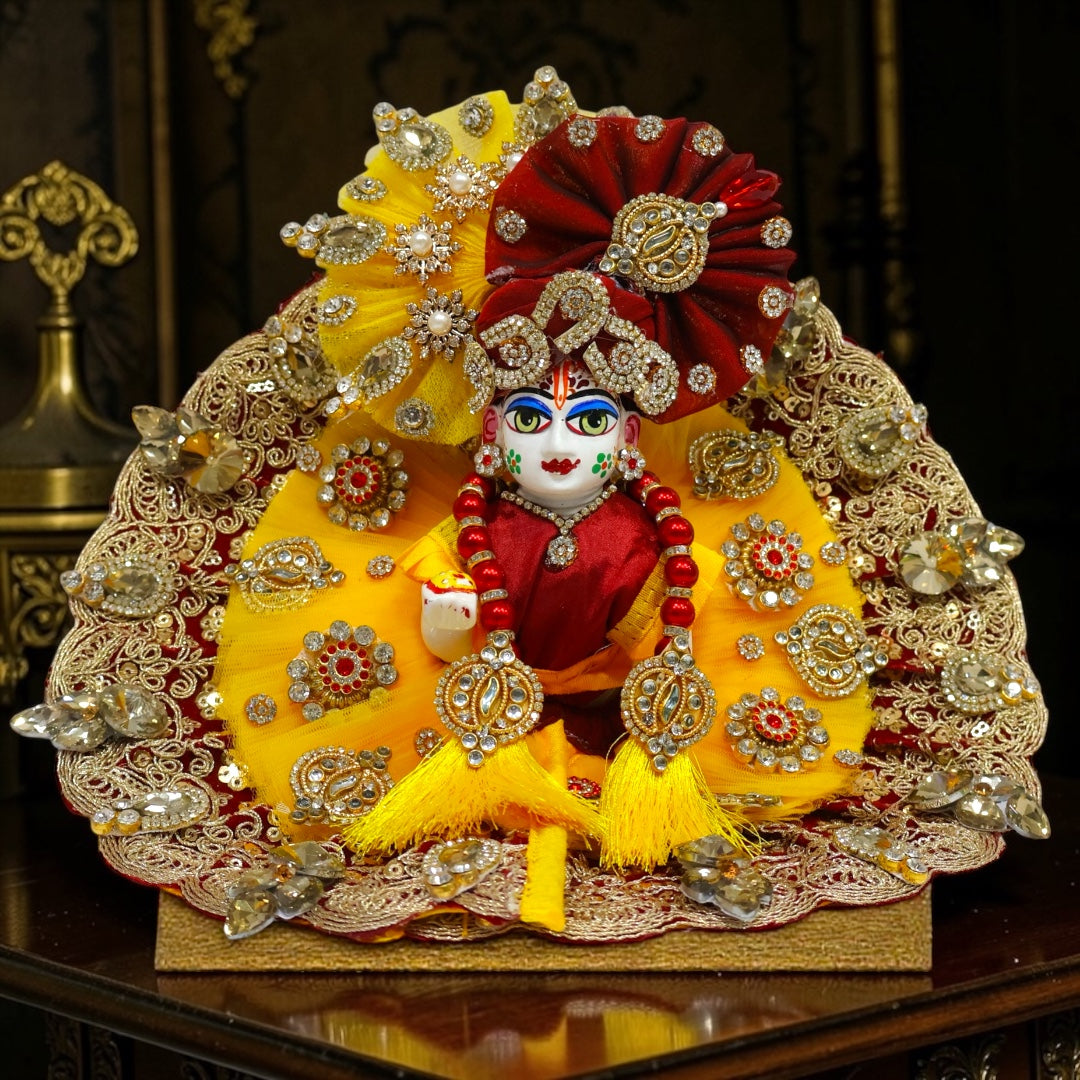 Royal Designer Premium Contrast Frill Laddu Gopal Ji Poshak SP-G85