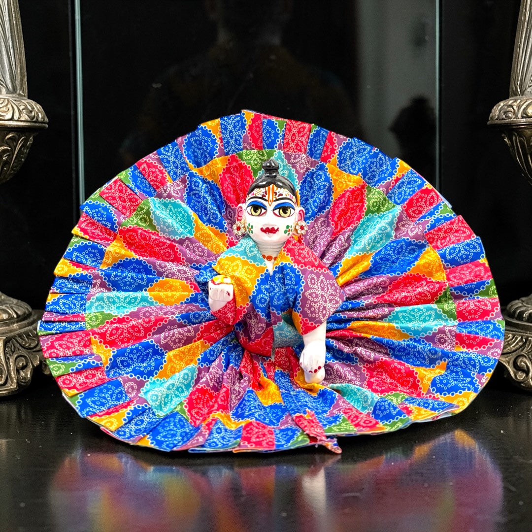 Premium Multicolor Bandhej Print Laddu Gopal Ji Poshak SP-H85