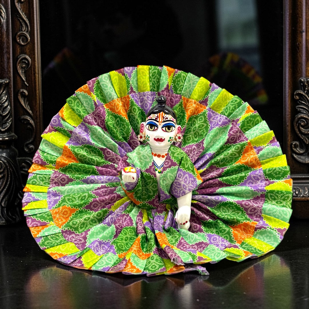 Premium Multicolor Bandhej Print Laddu Gopal Ji Poshak SP-H85