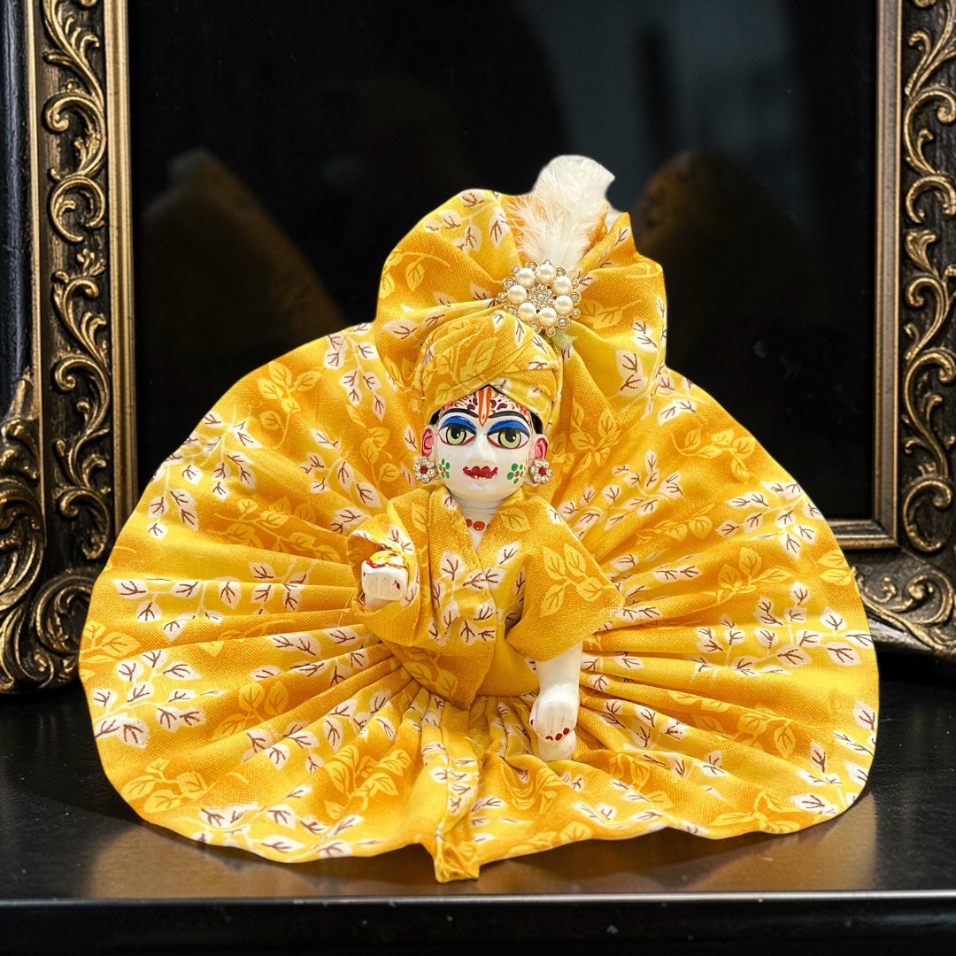 Designer Floral Laddu Gopal Ji Poshak with Matching Pagree SP-H84