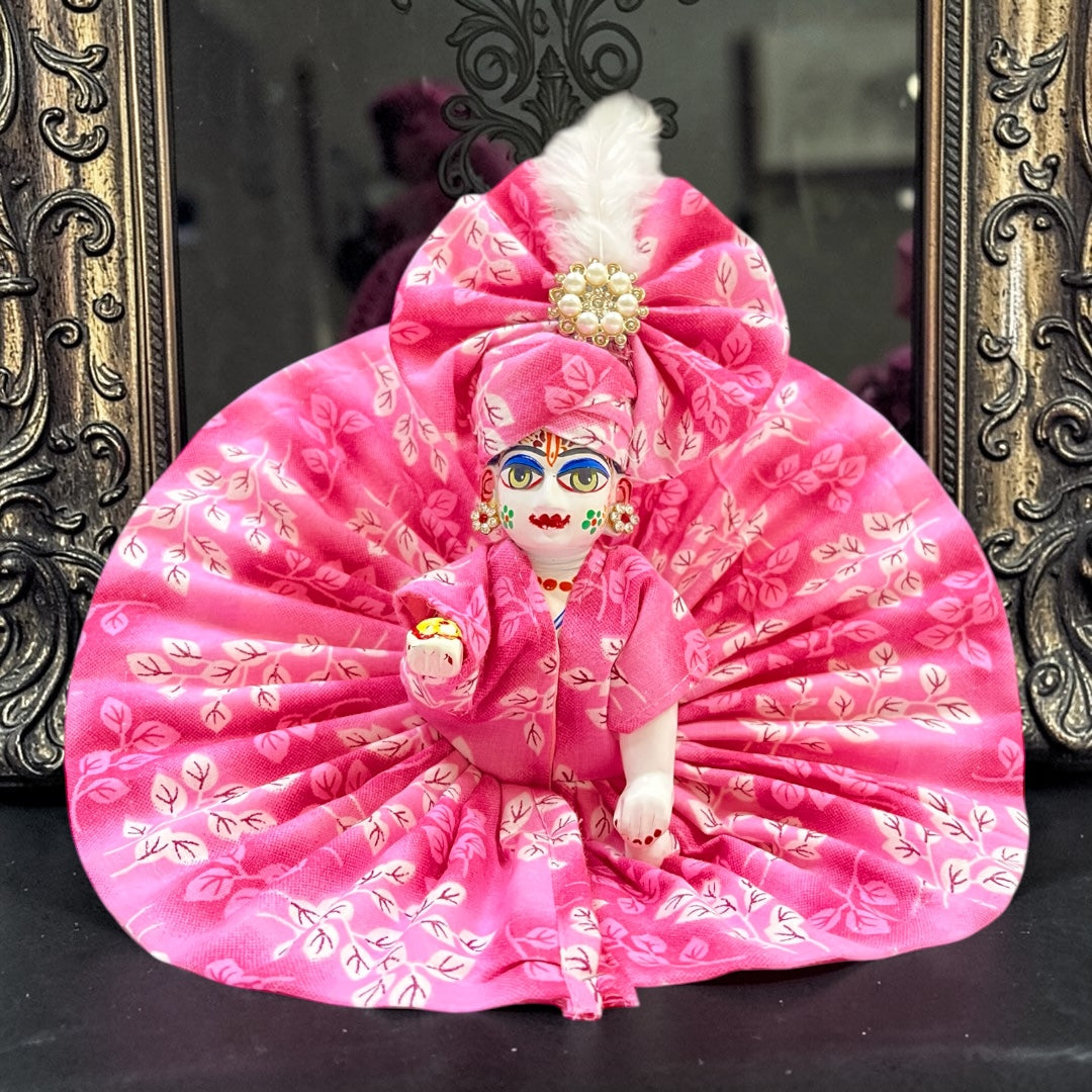 Designer Floral Laddu Gopal Ji Poshak with Matching Pagree SP-H84