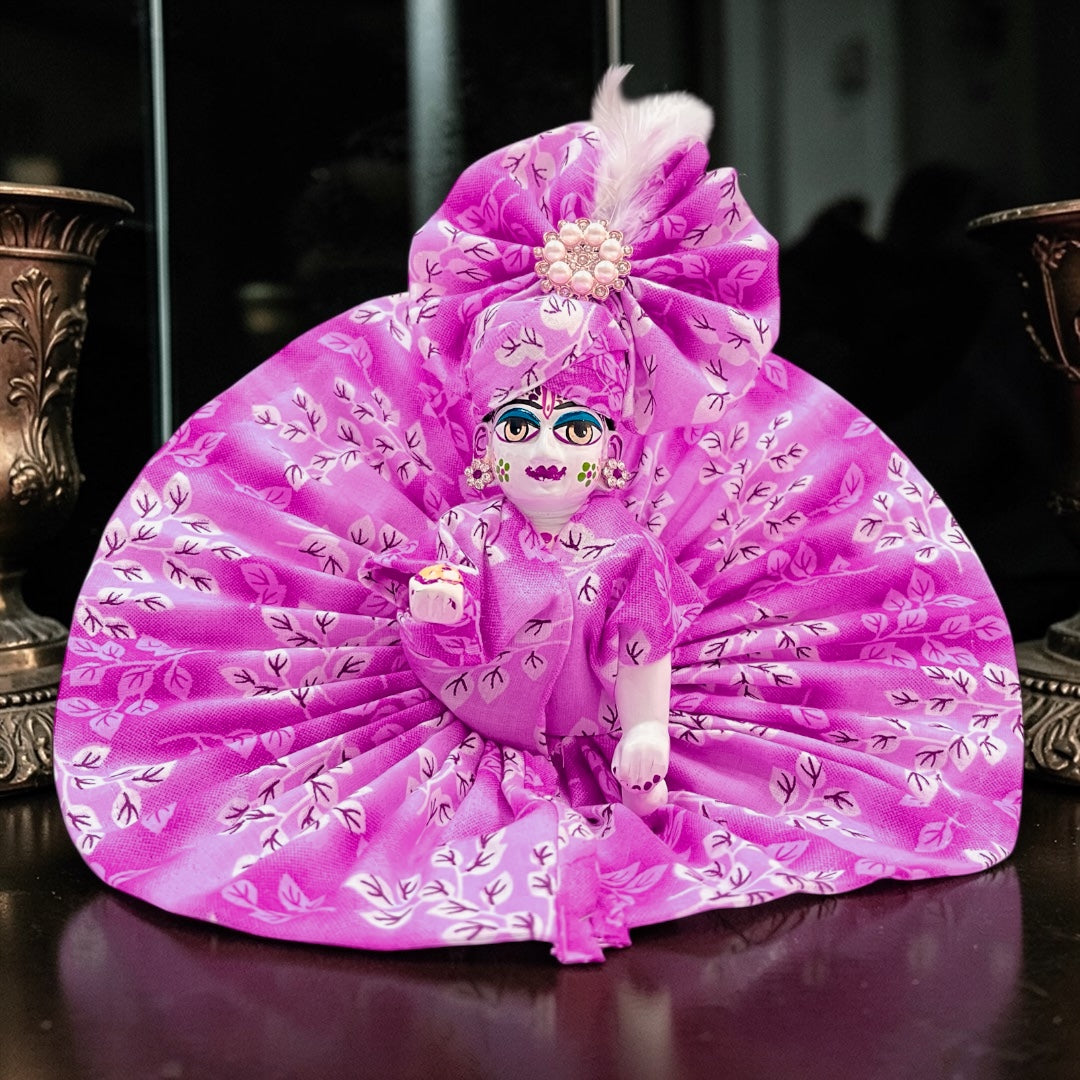 Designer Floral Laddu Gopal Ji Poshak with Matching Pagree SP-H84
