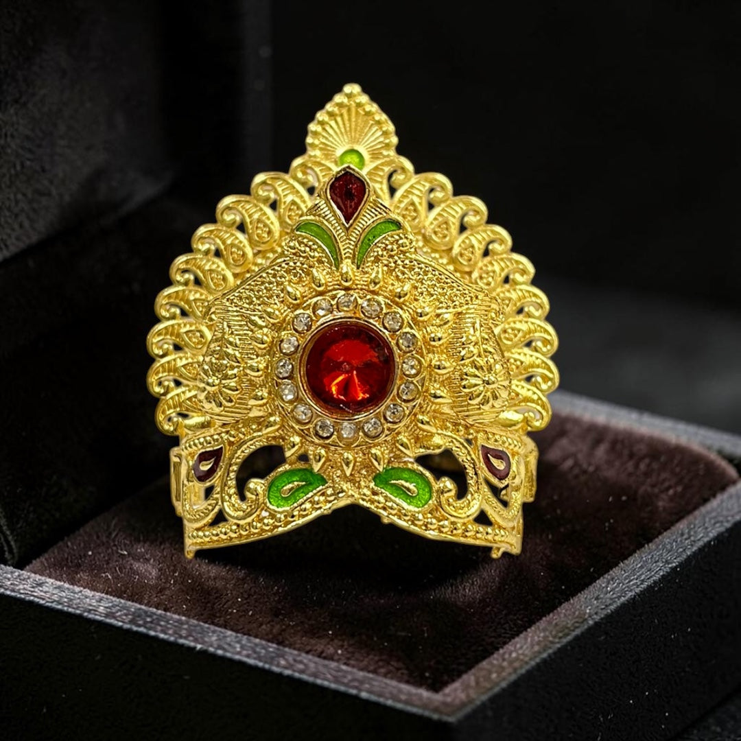 Premium Gold-Plated Designer Mukut (Crown) for Deity Idols – Code M 102