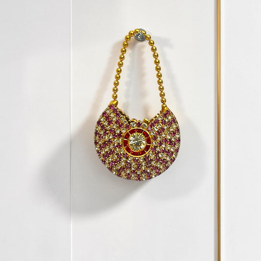 Royal Handcrafted Zerkin Studded Purse (SPC-602) – Premium Shringar Accessory for Divine Goddess Idols