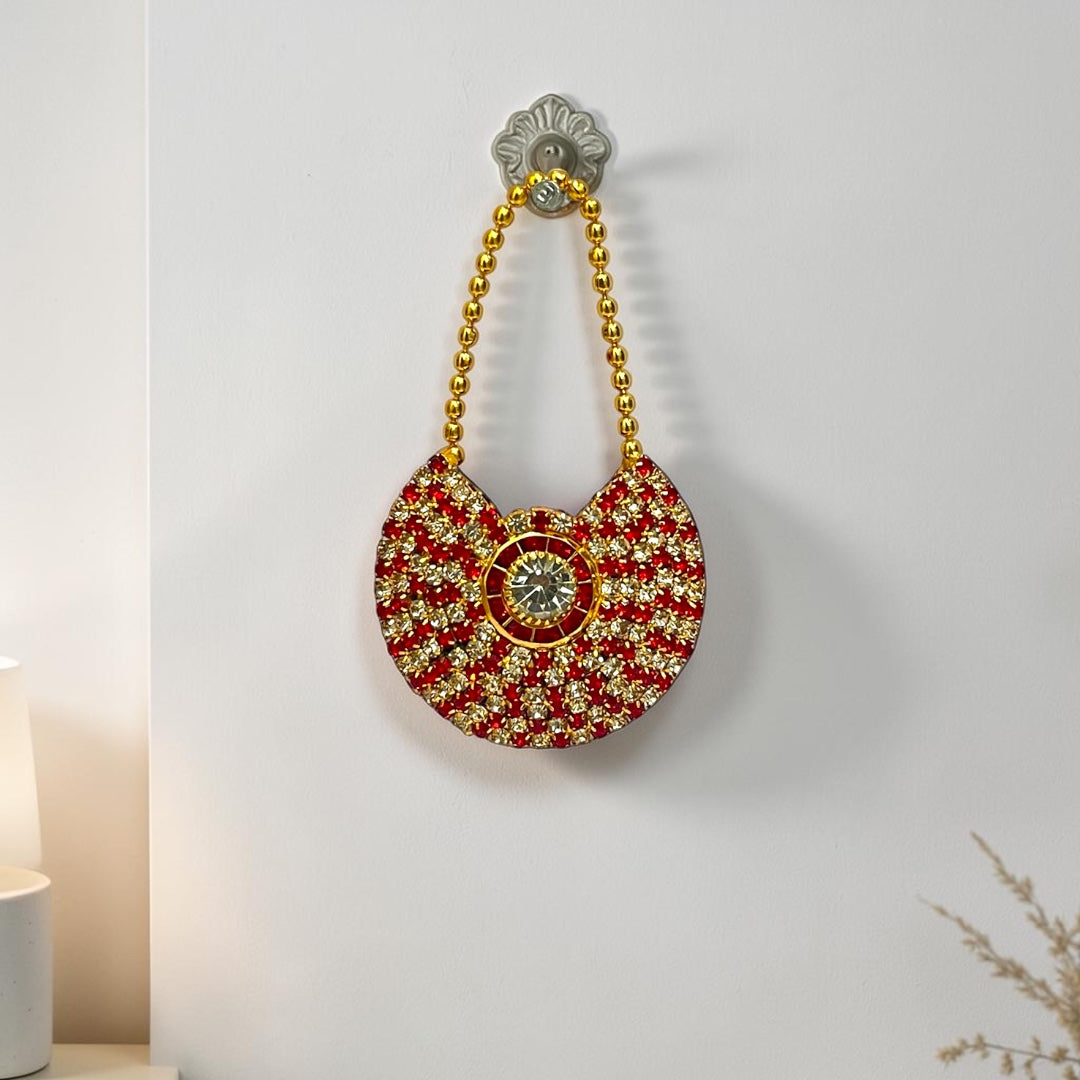 Royal Handcrafted Zerkin Studded Purse (SPC-602) – Premium Shringar Accessory for Divine Goddess Idols