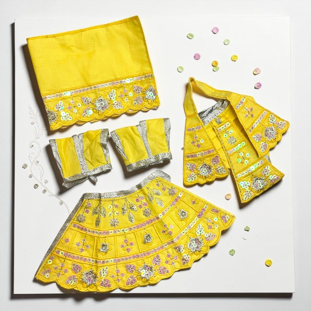 Premium Radha Krishna Sparkle Work Poshak Set