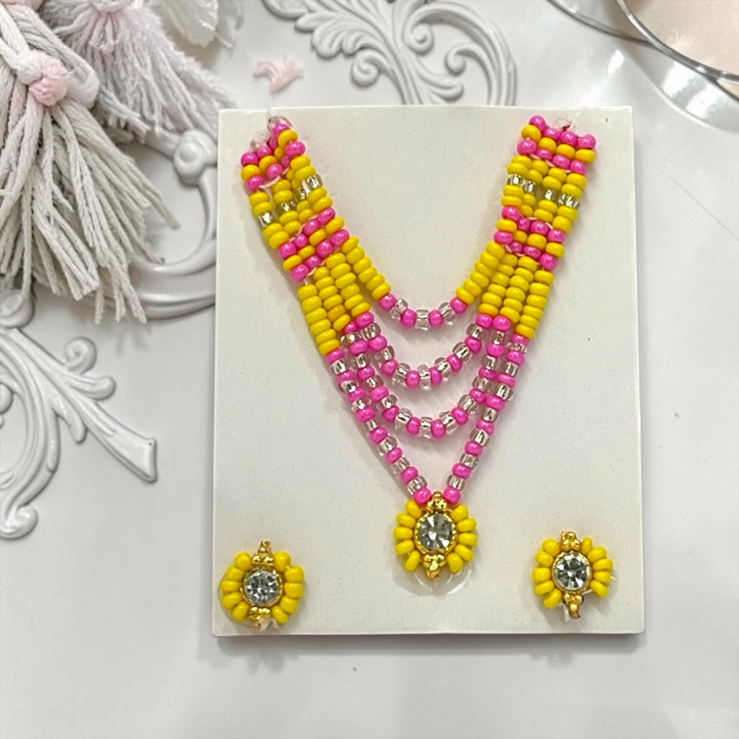 Premium Pearl & Stone Studded Laddu Gopal Ji Kundal Maala Heavy Shringar Set SPC-625