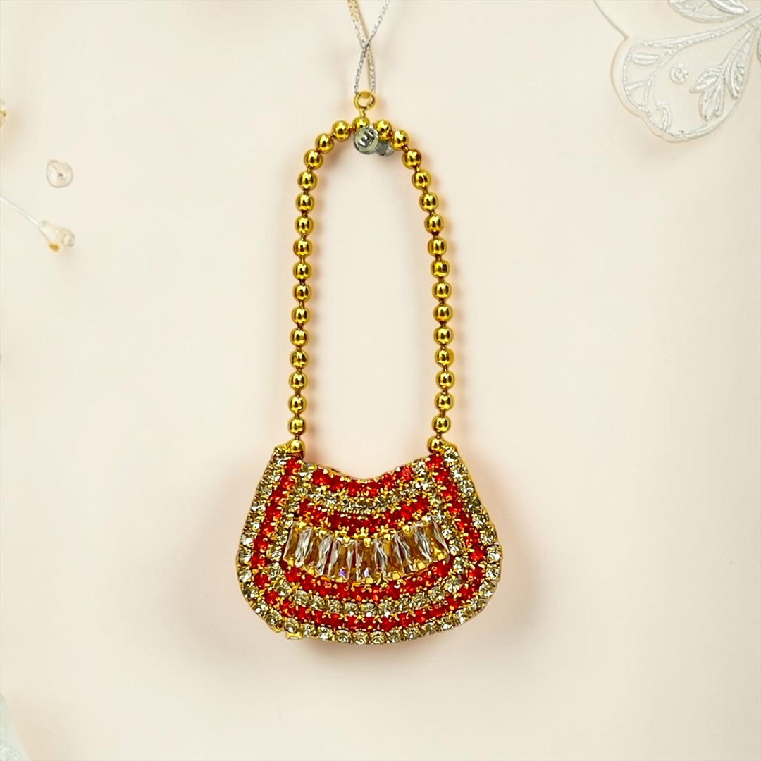 Zerkin Studded Handbag (SPC-604) – Premium Handcrafted Shringar Accessory for All Divine Goddess Idols