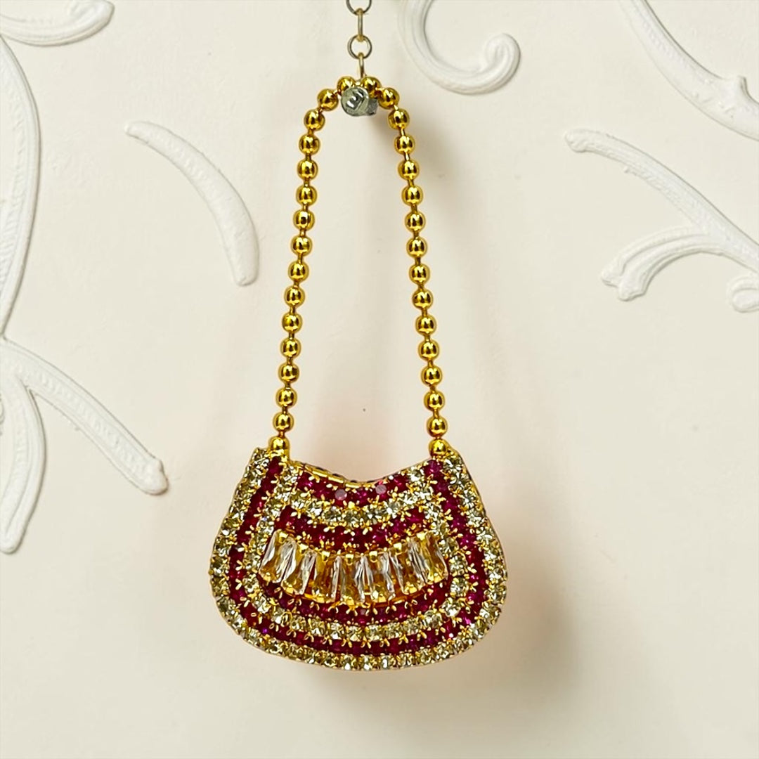 Zerkin Studded Handbag (SPC-604) – Premium Handcrafted Shringar Accessory for All Divine Goddess Idols