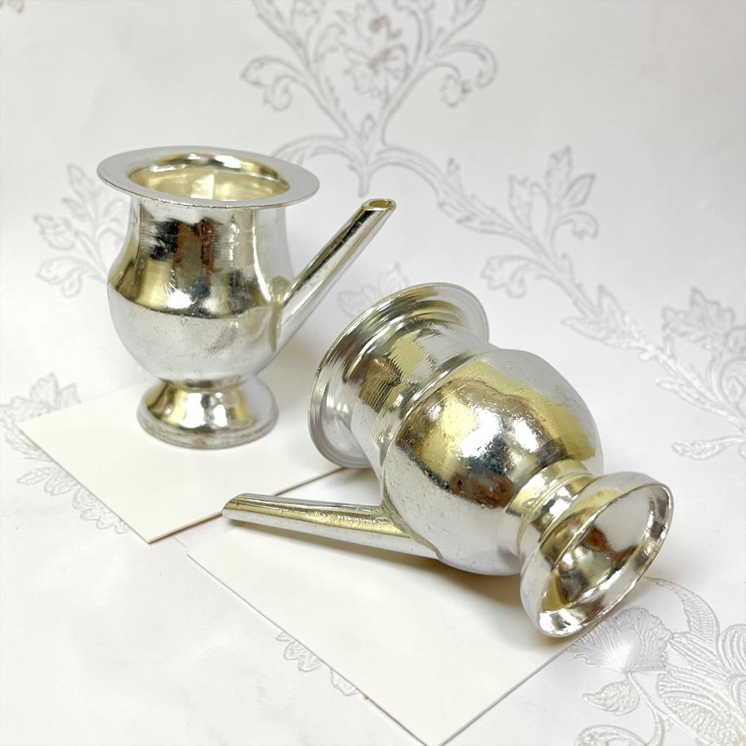 Premium Silver Plated Gangasagar for Laddu Gopal Seva (Size: 3" x 1.5") | Model: SP-606