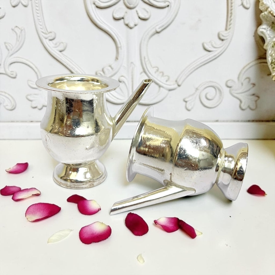 Premium Silver Plated Gangasagar for Laddu Gopal Seva (Size: 3" x 1.5") | Model: SP-606