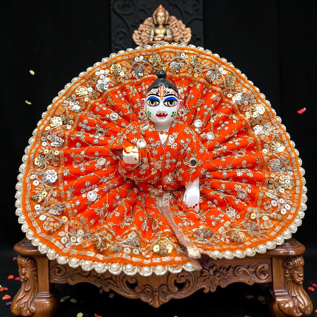 Premium Mirror Work With Pearl Lace Laddu Gopal Ji Heavy Designer Poshak SP-I14