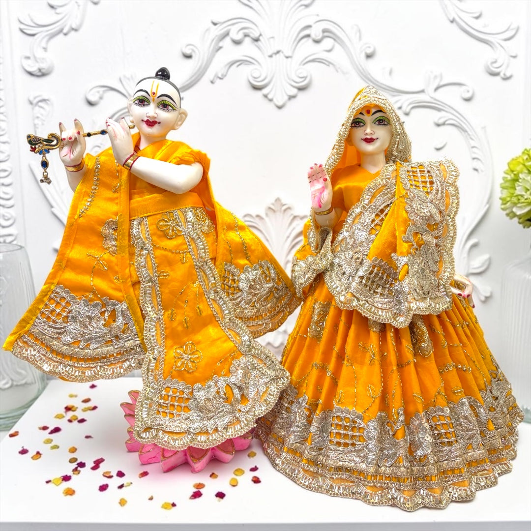 Divine Elegance Radha Krishna Designer Dress Set SP-I24 | Premium Silk & Zardozi Work