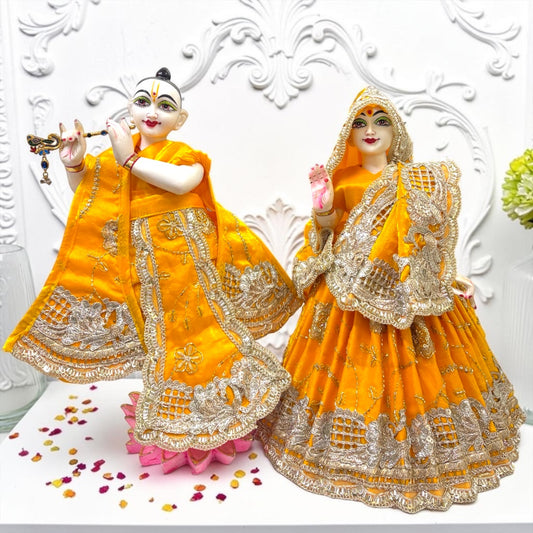 Divine Elegance Radha Krishna Designer Dress Set SP-I24 | Premium Silk & Zardozi Work