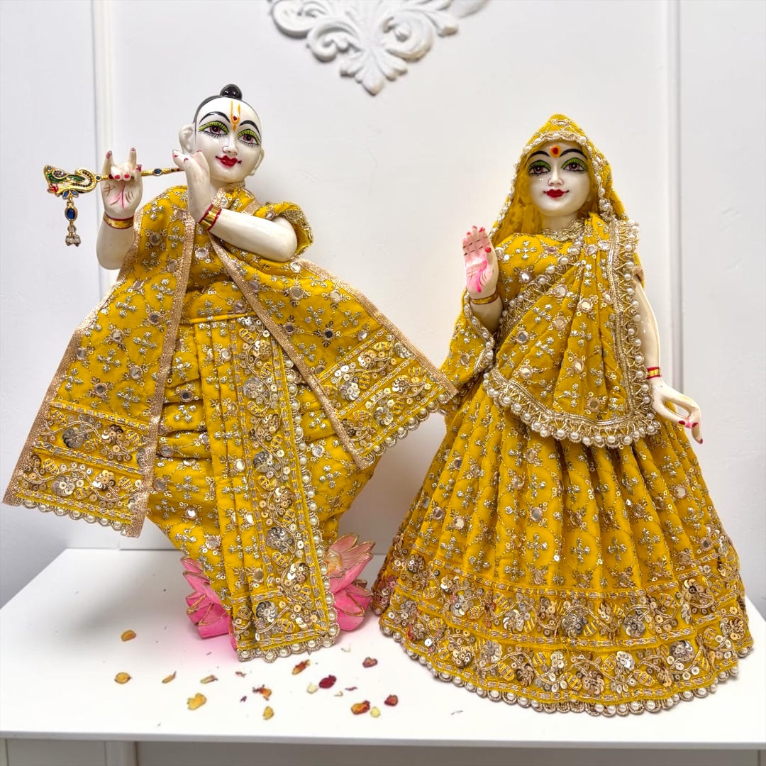 Premium Radha Krishna Velvet-Touch Sequin Poshak Set SP-I14
