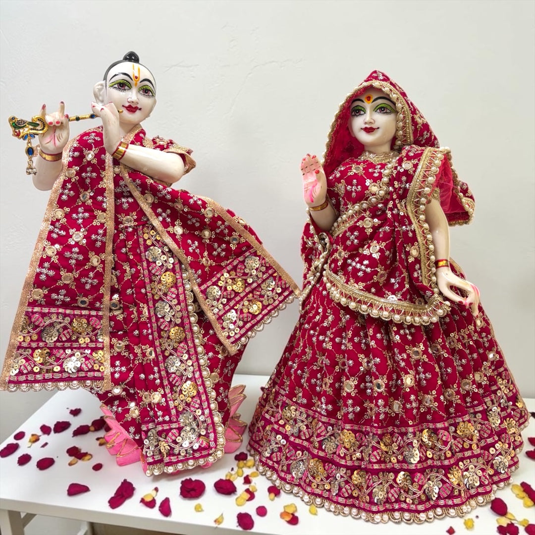 Premium Radha Krishna Velvet-Touch Sequin Poshak Set SP-I14