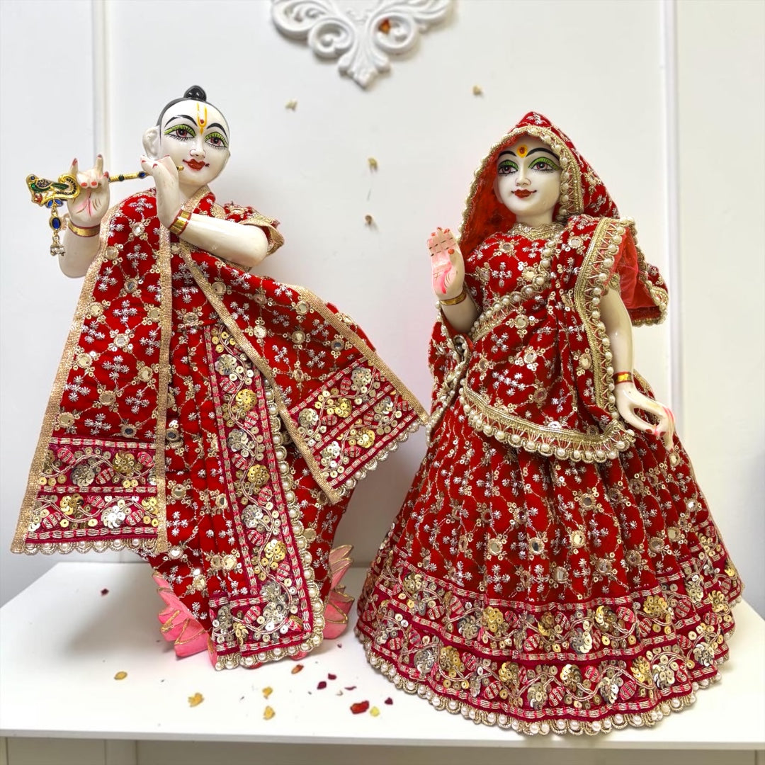 Premium Radha Krishna Velvet-Touch Sequin Poshak Set SP-I14