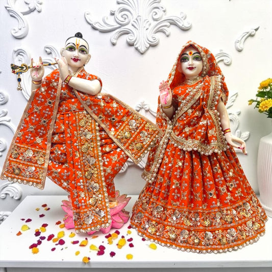 Premium Radha Krishna Velvet-Touch Sequin Poshak Set SP-I14