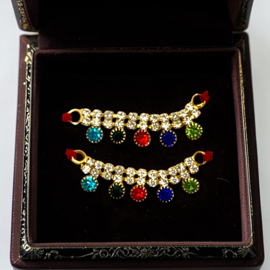 Royal Stone-Studded Laddu Gopal Payal Pair (1.5 Inch) – SPC-676