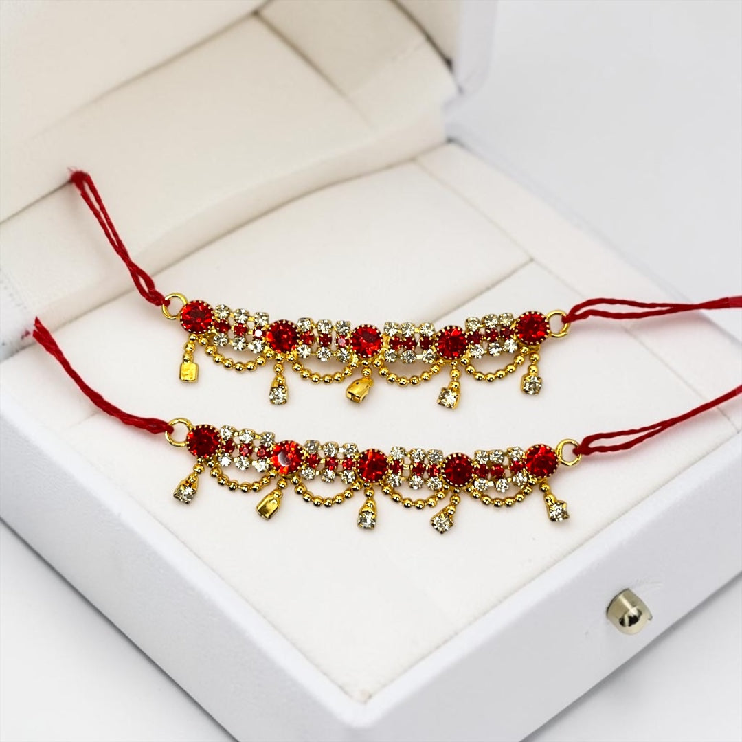 Shri Poshak Designer Stone Studded Laddu Gopal Payal (2.5 Inch) – Model SPC-723