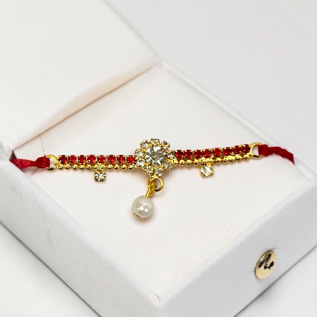 Royal Floral Crystal & Pearl Drop Laddu Gopal Kamarbandh (2.2 Inch) SPC-714
