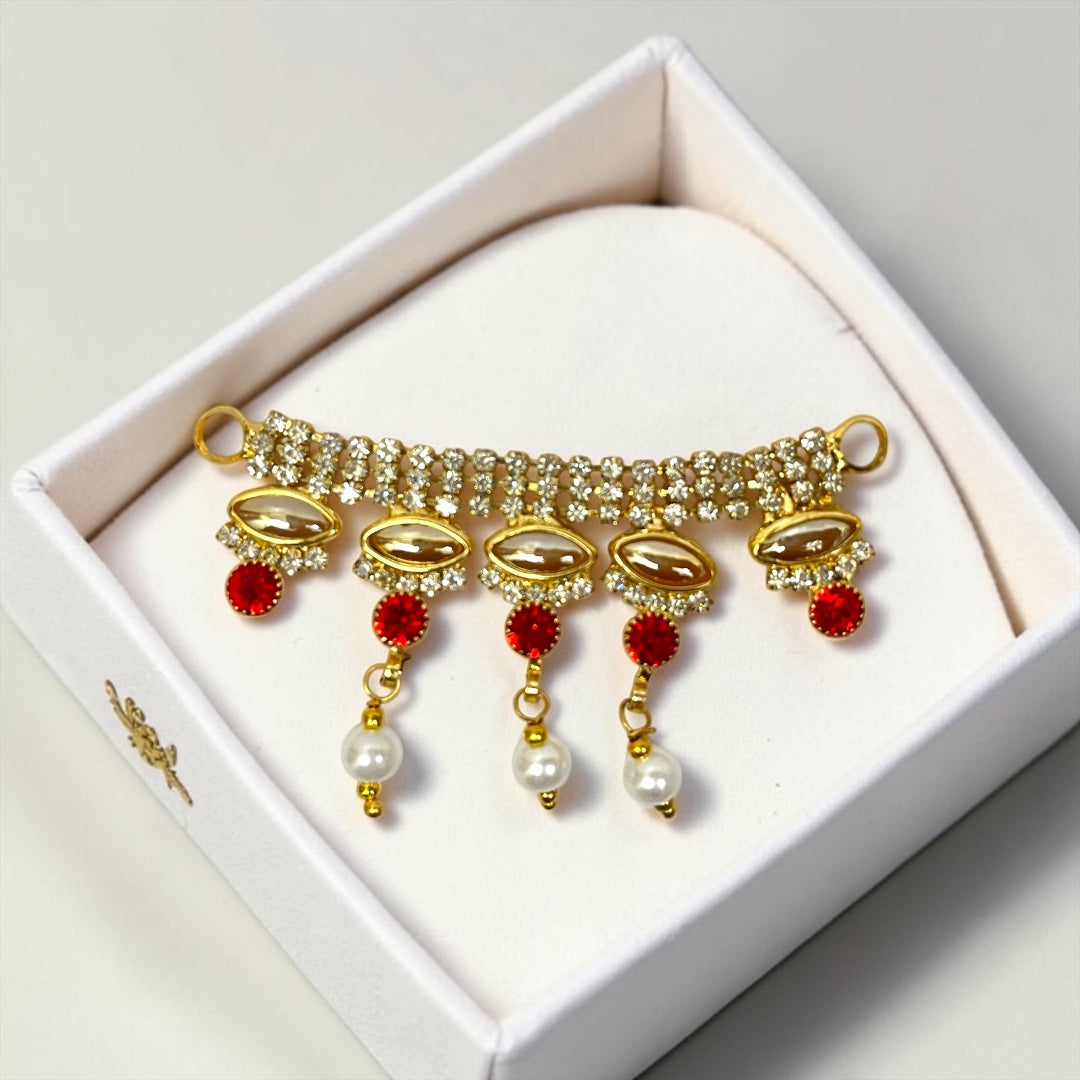 Exquisite Gold-Plated Sparkling Stone Tagdi / Waistband for Thakurji (2.5") | Shri Poshak Exclusive SPC-712