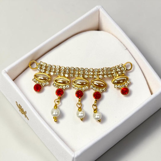Exquisite Gold-Plated Sparkling Stone Tagdi / Waistband for Thakurji (2.5") | Shri Poshak Exclusive SPC-712