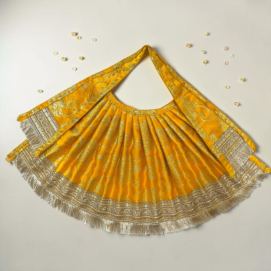Shri Poshak Premium Brocade Lehnga Patka (SP-133) – Heavy Gota Border Deity Poshak