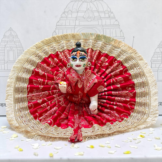 Laddu Gopal Ji Poshak with Golden Fringe Lace SP-I33