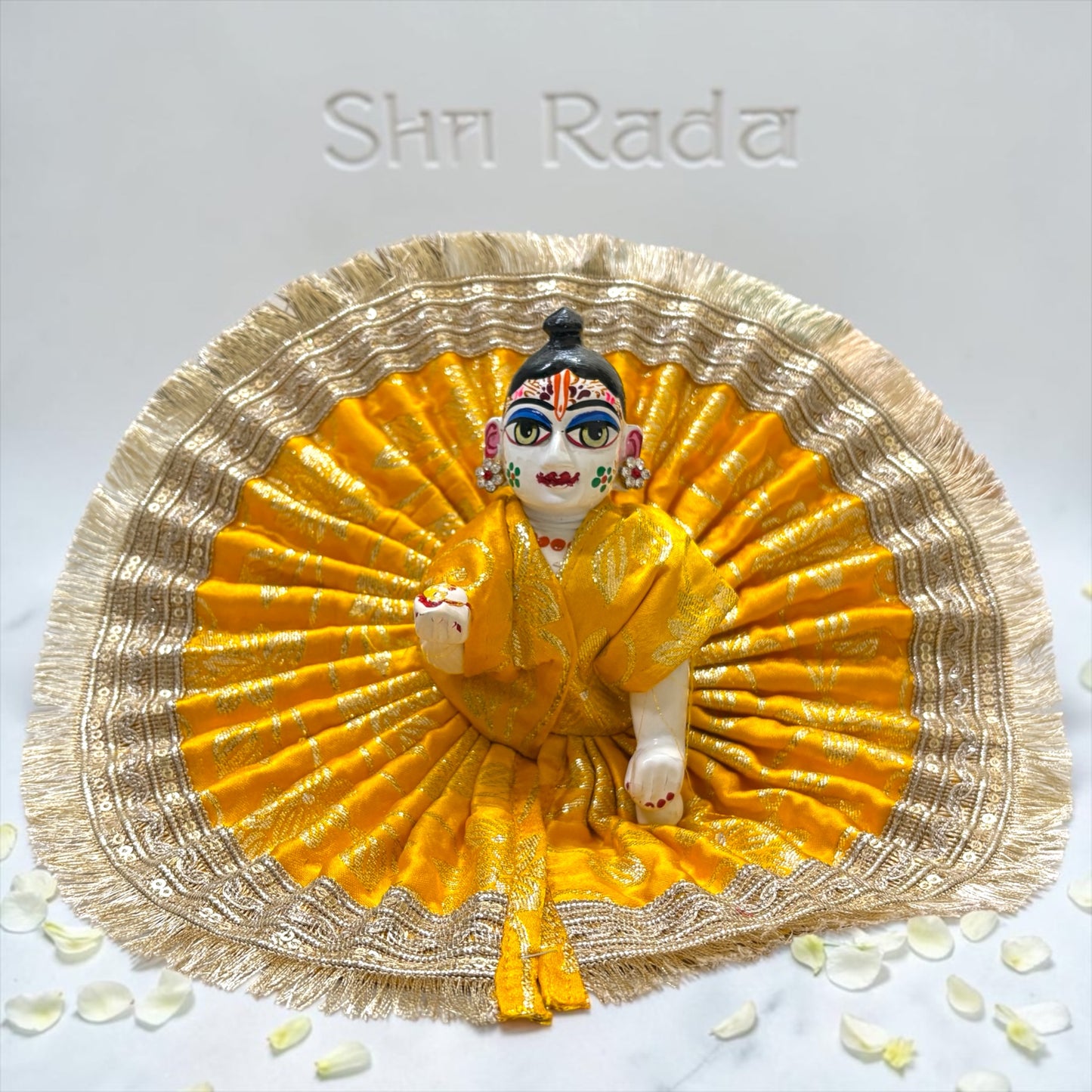 Laddu Gopal Ji Poshak with Golden Fringe Lace SP-I33