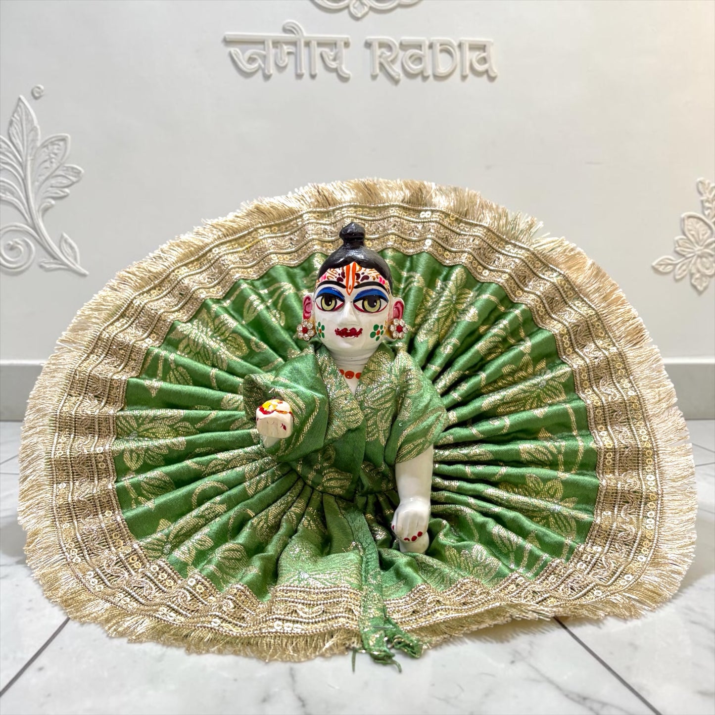 Laddu Gopal Ji Poshak with Golden Fringe Lace SP-I33
