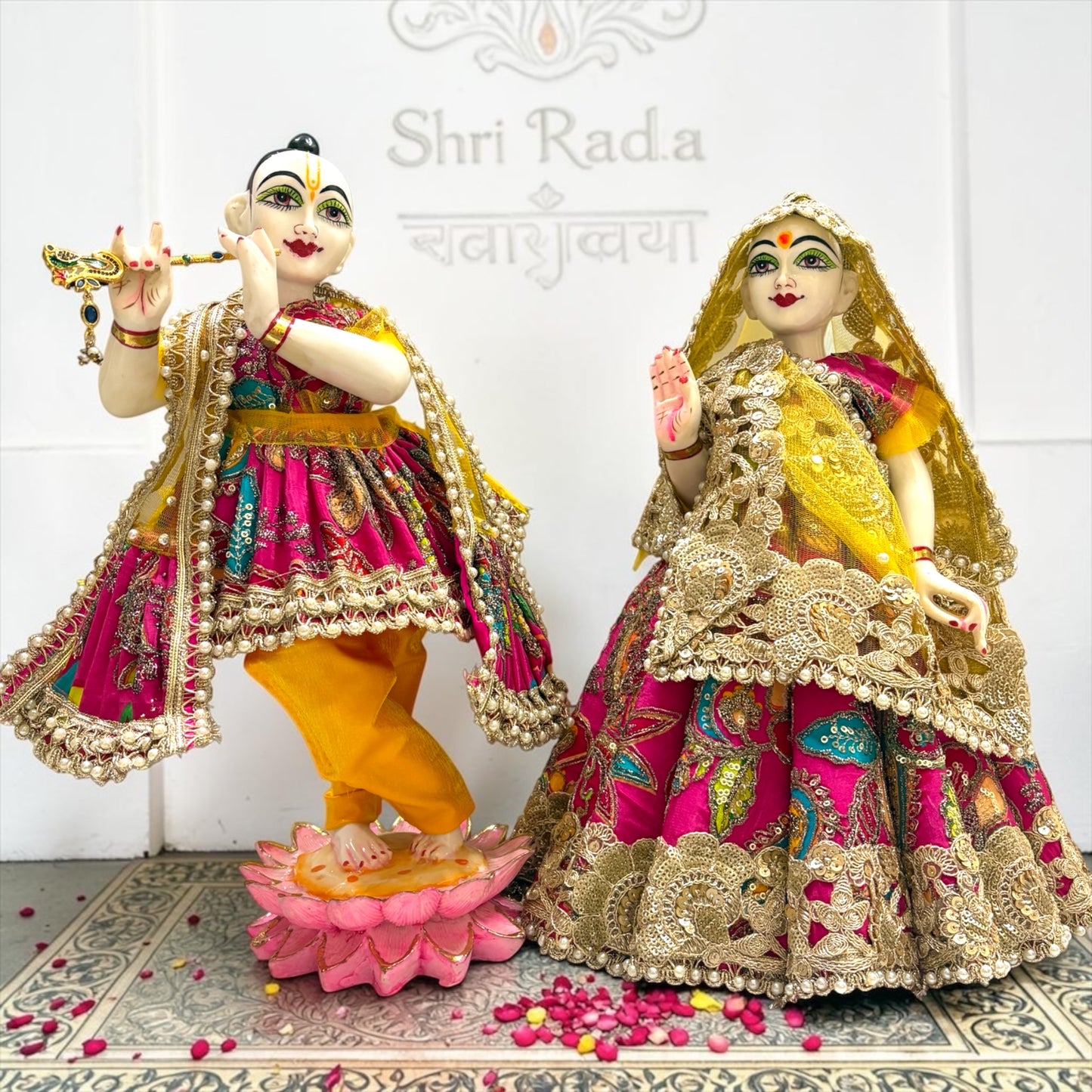 ✨ Bestseller Exclusive Radha Krishna Set SP-I54 | Luxury Designer Kali Lehenga for Radha Rani & Royal Pajama Shringar for Krishna Ji