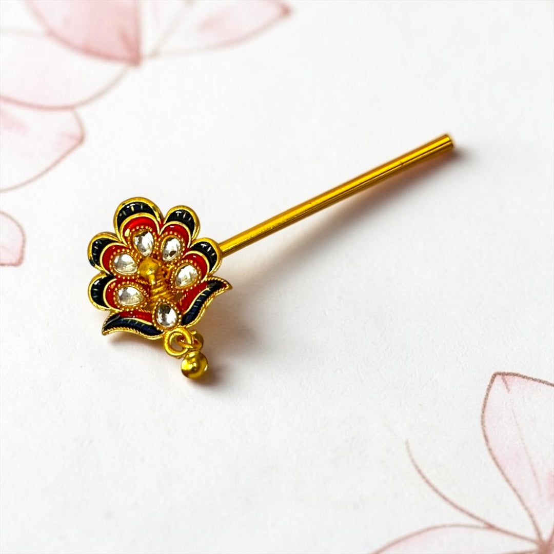 Premium Royal Kundan & Meenakari Bansi for Laddu Gopal Ji (Model: SPC-727) | Specially Crafted for Size 5 No. & 6 No. Idols