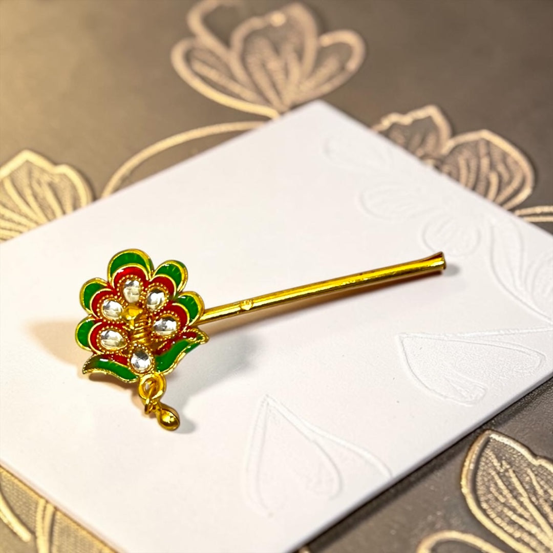 Premium Royal Kundan & Meenakari Bansi for Laddu Gopal Ji (Model: SPC-727) | Specially Crafted for Size 5 No. & 6 No. Idols