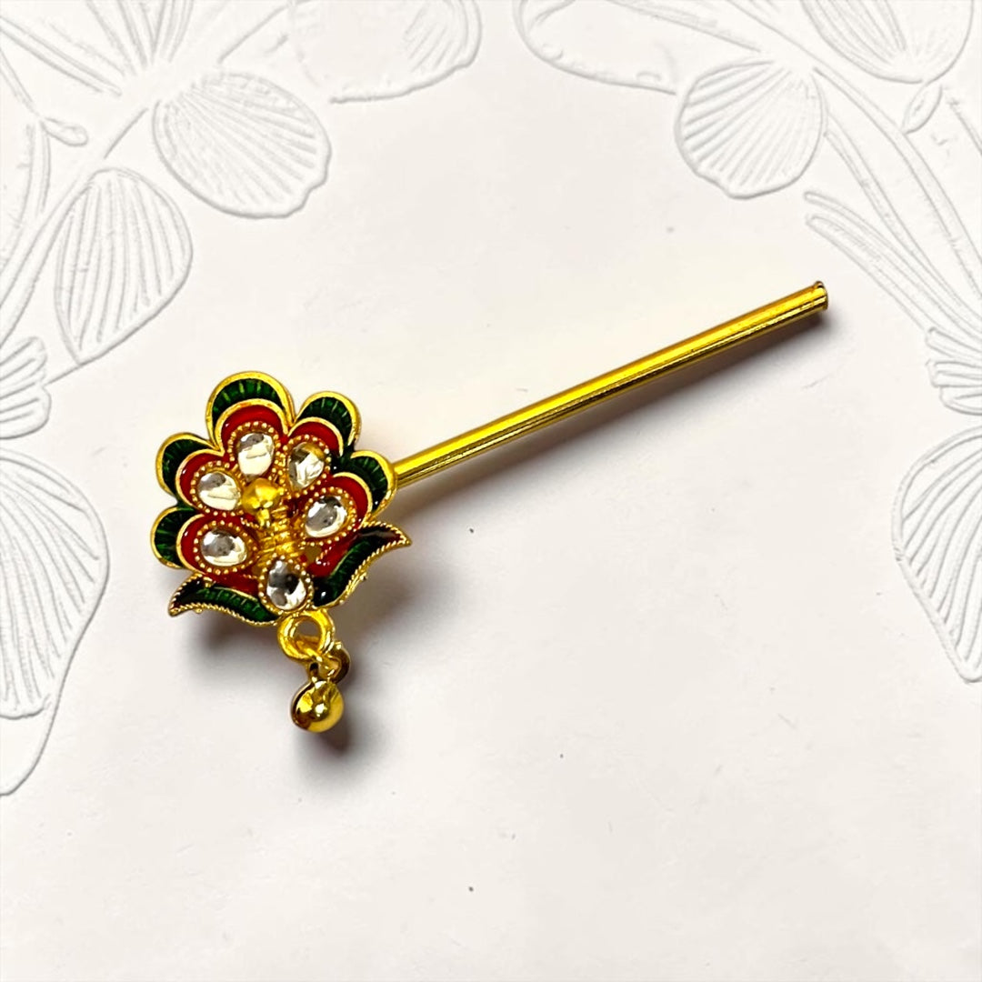 Premium Royal Kundan & Meenakari Bansi for Laddu Gopal Ji (Model: SPC-727) | Specially Crafted for Size 5 No. & 6 No. Idols