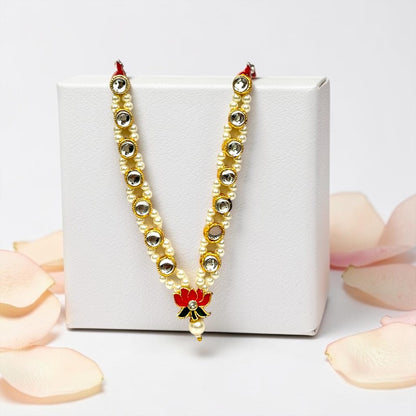 Divine Kundan & Pearl Lotus Haar Maala (SPC-784) for Laddu Gopal Ji
