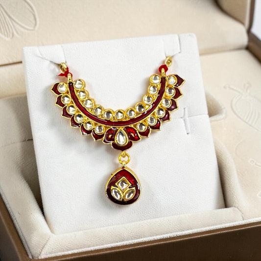 Royal Crescent Kundan & Meenakari Hasli Neckpiece (SPC-797) for Laddu Gopal Ji (Size 5 & 6)