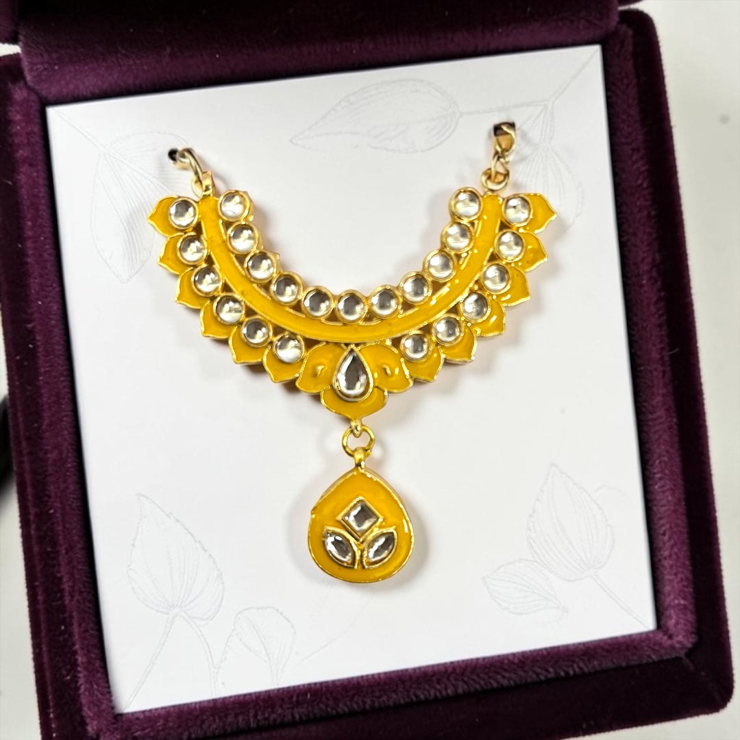 Royal Crescent Kundan & Meenakari Hasli Neckpiece (SPC-797) for Laddu Gopal Ji (Size 5 & 6)