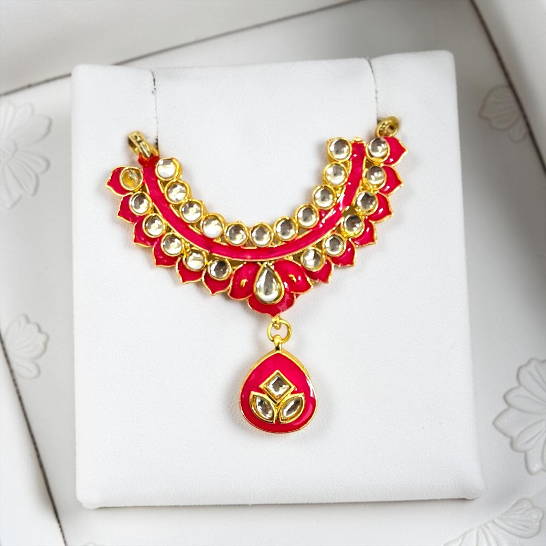 Royal Crescent Kundan & Meenakari Hasli Neckpiece (SPC-797) for Laddu Gopal Ji (Size 5 & 6)