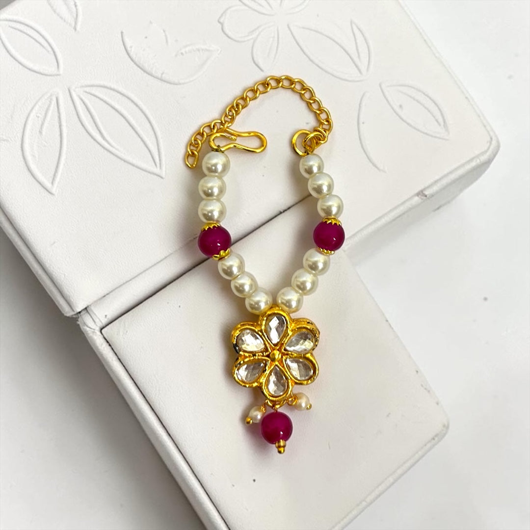Royal Floral Kundan & Pearl Haar Mala (SPC-721) with Adjustable Chain | Freesize Laddu Gopal Ji Shringar Necklace