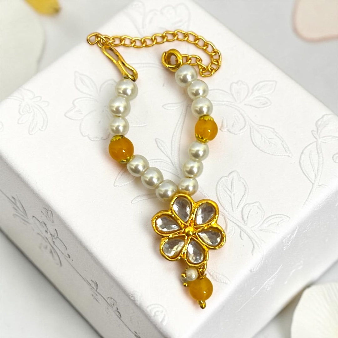 Royal Floral Kundan & Pearl Haar Mala (SPC-721) with Adjustable Chain | Freesize Laddu Gopal Ji Shringar Necklace