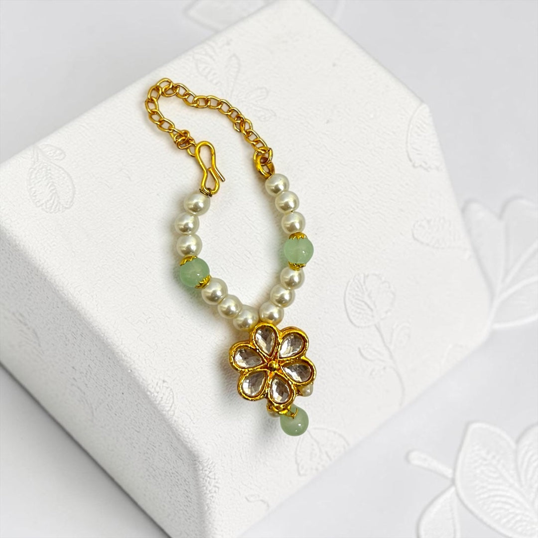 Royal Floral Kundan & Pearl Haar Mala (SPC-721) with Adjustable Chain | Freesize Laddu Gopal Ji Shringar Necklace