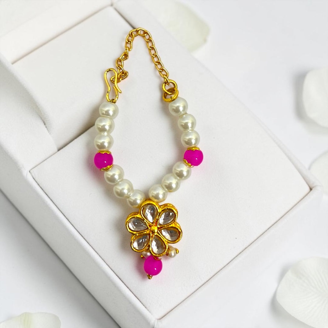 Royal Floral Kundan & Pearl Haar Mala (SPC-721) with Adjustable Chain | Freesize Laddu Gopal Ji Shringar Necklace