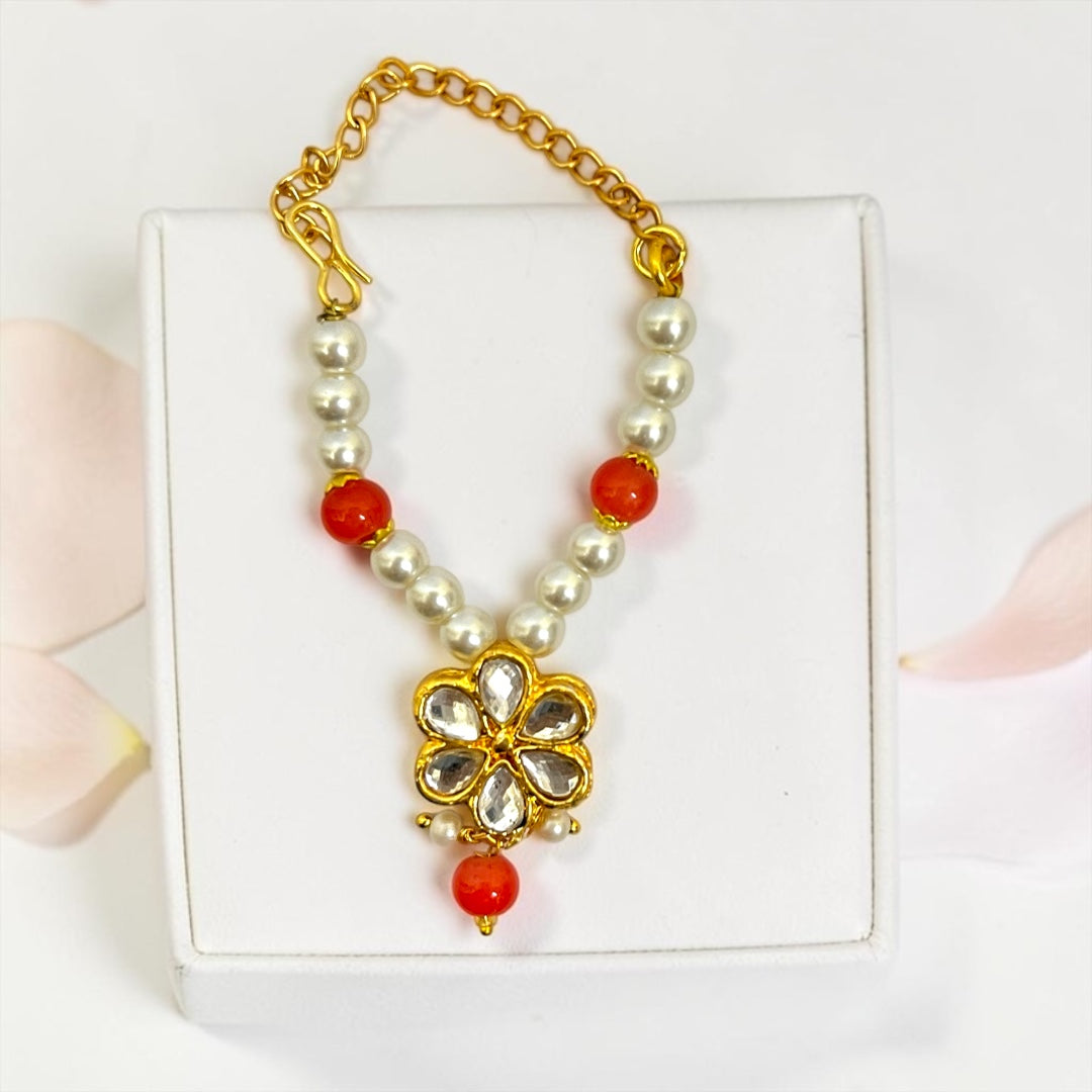 Royal Floral Kundan & Pearl Haar Mala (SPC-721) with Adjustable Chain | Freesize Laddu Gopal Ji Shringar Necklace