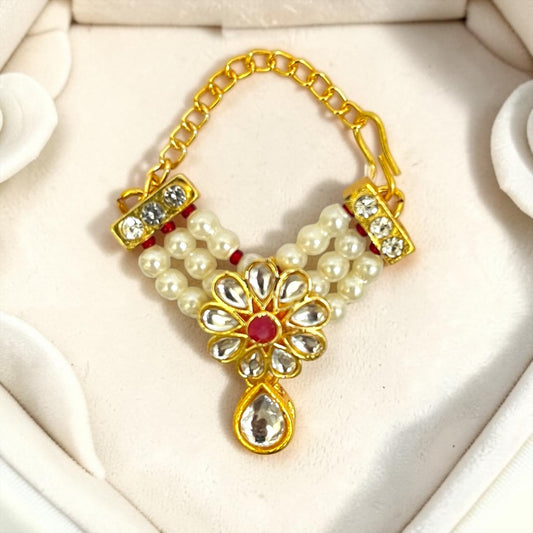 Exquisite Handcrafted Kundan Floral Haar SPC-789 with Adjustable Gold Chain for Kanha Ji