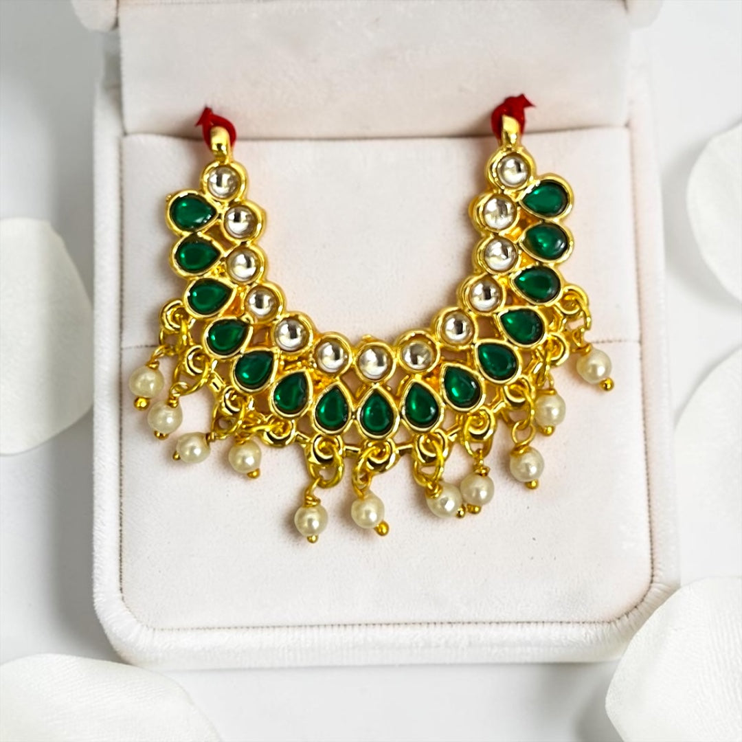 Shri Poshak Royal Kundan Hasli Shringar Haar SPC-735 with Pearl Latkans for Laddu Gopal Ji